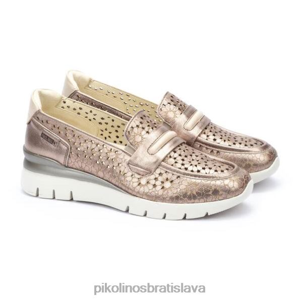 obuv kameň Pikolinos 640B4177 mokasíny cantabria s metalickou kožou ženy