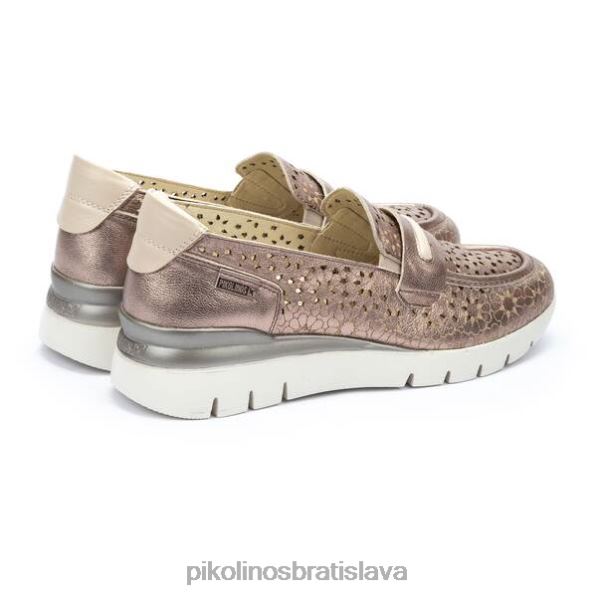 obuv kameň Pikolinos 640B4177 mokasíny cantabria s metalickou kožou ženy