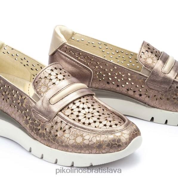 obuv kameň Pikolinos 640B4177 mokasíny cantabria s metalickou kožou ženy