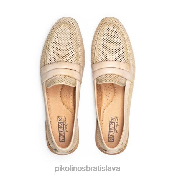 obuv krém Pikolinos 640B4134 kožené mokasíny almeria s perforovanou kožou ženy