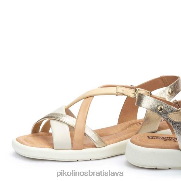 obuv Carrara Pikolinos 640B410 ploché sandále calella s kovovými remienkami ženy