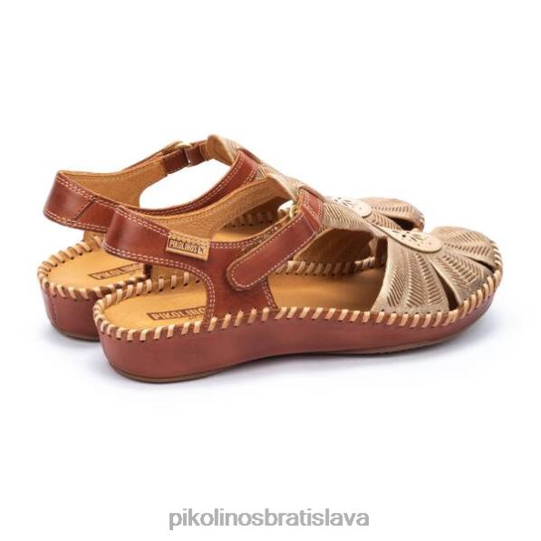 obuv šampanské Pikolinos 640B4120 p. klinové sandále vallarta s vysekanými detailmi na špičke ženy