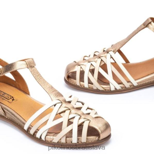 obuv šampanské Pikolinos 640B431 Talavera polouzavreté zapletané sandále s uzavretou pätou a špičkou a bočnou prackou ženy