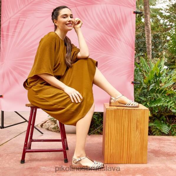 obuv šampanské Pikolinos 640B431 Talavera polouzavreté zapletané sandále s uzavretou pätou a špičkou a bočnou prackou ženy