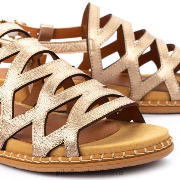 obuv šampanské Pikolinos 640B4749 marazulové ploché sandále s tkanými remienkami ženy