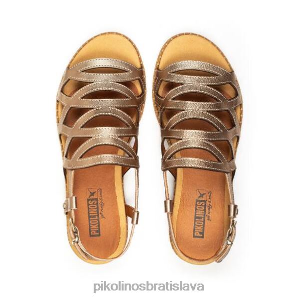 obuv šampanské Pikolinos 640B4749 marazulové ploché sandále s tkanými remienkami ženy