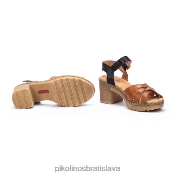 obuv brandy Pikolinos 640B478 Kanárske sandále s podpätkom a zapleteným náprstníkom ženy