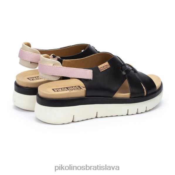 obuv čierna Pikolinos 640B482 kožené sandále palma so zapletenými remienkami ženy