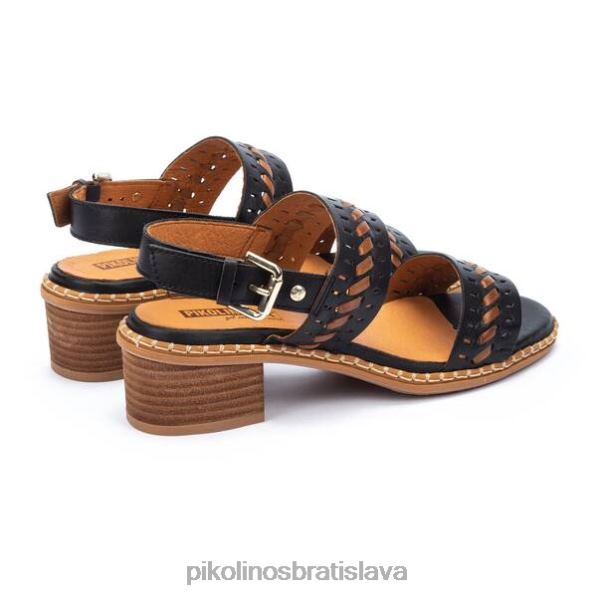 obuv čierna Pikolinos 640B487 blanes sandále s blokovým podpätkom so zapínaním na pracku ženy