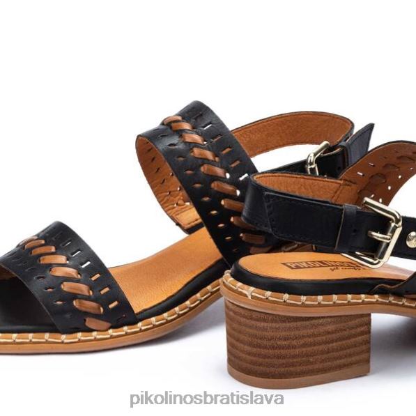 obuv čierna Pikolinos 640B487 blanes sandále s blokovým podpätkom so zapínaním na pracku ženy