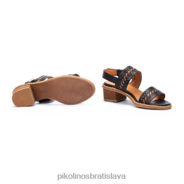 obuv čierna Pikolinos 640B487 blanes sandále s blokovým podpätkom so zapínaním na pracku ženy