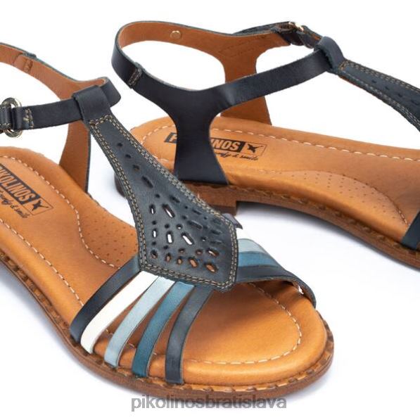 obuv oceán Pikolinos 640B4711 Ploché sandále algar s remienkom na členok a vysekávaným detailom ženy