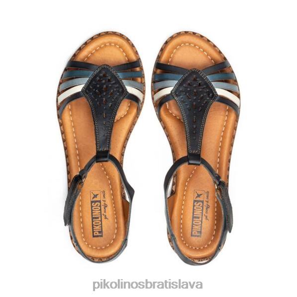 obuv oceán Pikolinos 640B4711 Ploché sandále algar s remienkom na členok a vysekávaným detailom ženy