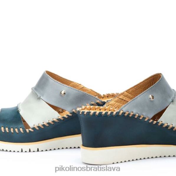 obuv rieka Pikolinos 640B489 aguadulce viacfarebné kožené sandále na kline ženy