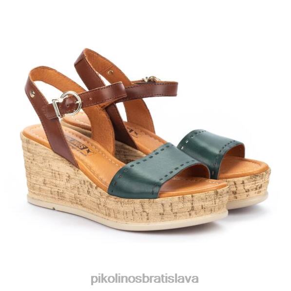 obuv smaragd Pikolinos 640B4728 klin miranda so zapínaním na päte ženy