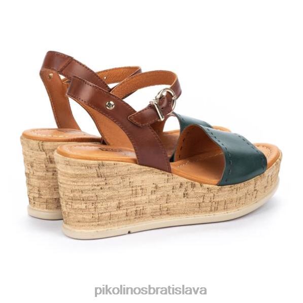 obuv smaragd Pikolinos 640B4728 klin miranda so zapínaním na päte ženy