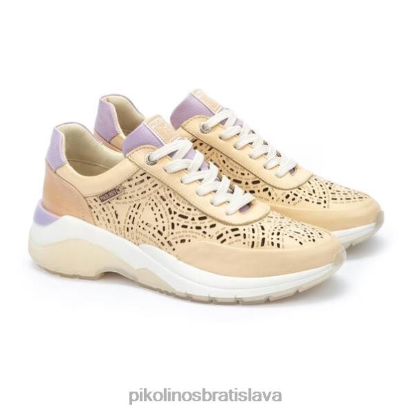 obuv krém Pikolinos 640B4173 tenisky nerja s vysekávanou kožou ženy