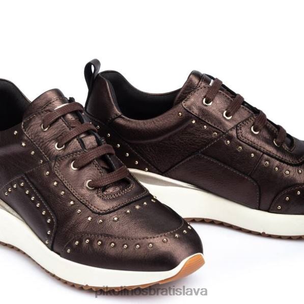 obuv moka Pikolinos 640B4765 kožené tenisky sella na kline s kovovými cvokmi ženy