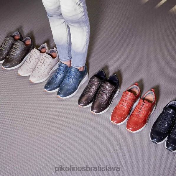 obuv moka Pikolinos 640B4765 kožené tenisky sella na kline s kovovými cvokmi ženy