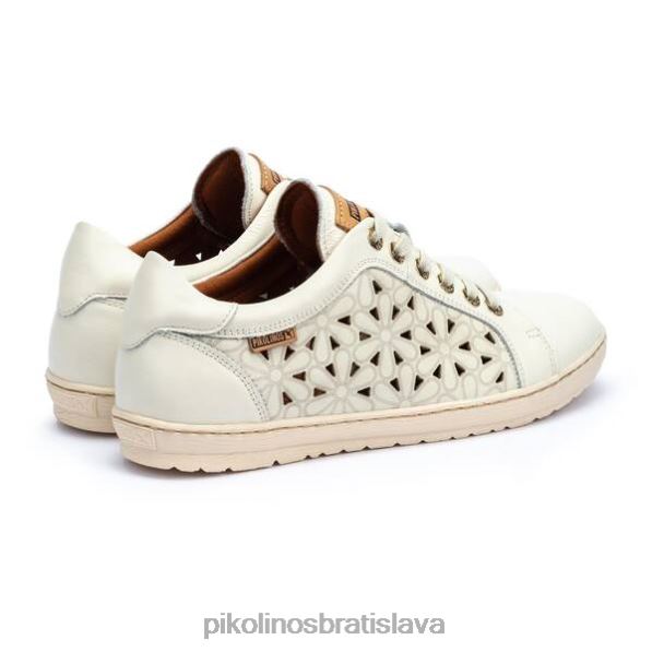 obuv nata Pikolinos 640B4766 Kožené tenisky lagos s vyrezávaným kvetinovým vzorom ženy