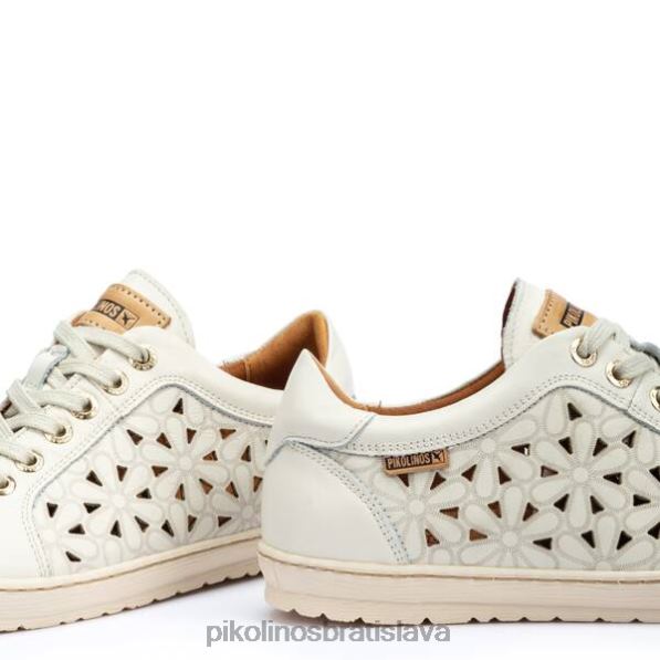 obuv nata Pikolinos 640B4766 Kožené tenisky lagos s vyrezávaným kvetinovým vzorom ženy