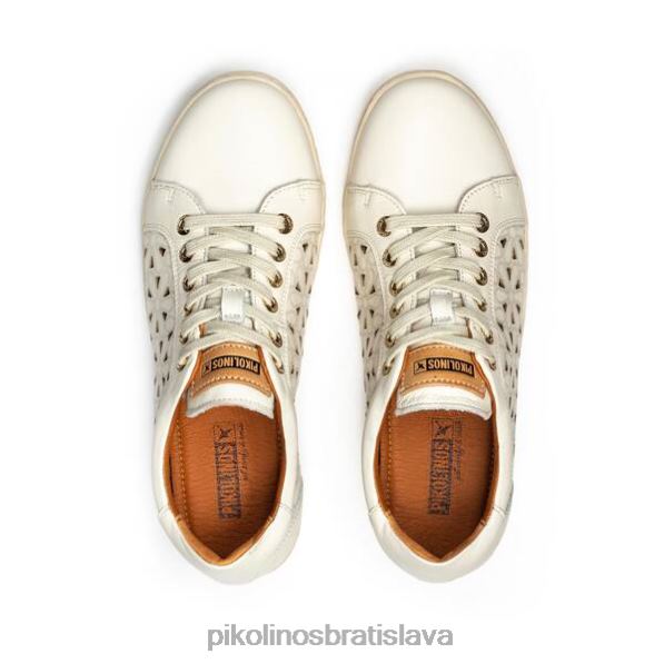 obuv nata Pikolinos 640B4766 Kožené tenisky lagos s vyrezávaným kvetinovým vzorom ženy