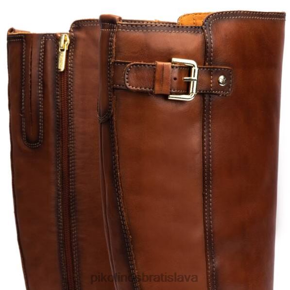 obuv cuero Pikolinos 640B4360 Kožené vysoké čižmy nad kolená aldaya s dvojitou prackou ženy